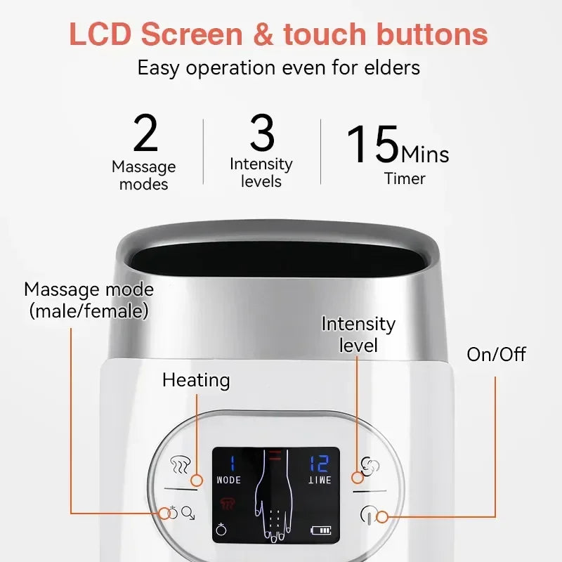 Wireless Electric Hand Massager with Heat and Air Compression