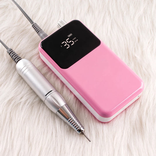 Professional Pink Electric Nail File 35000RPM Desktop Pedicure Tool
