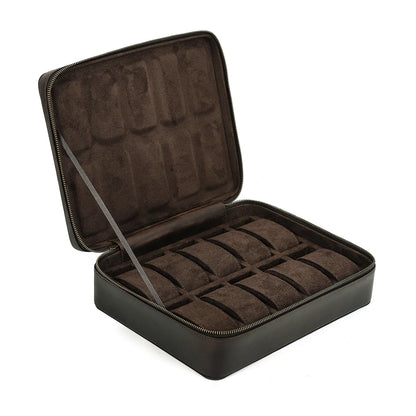 12 Slot Watch Display Organizer Leather Storage Box