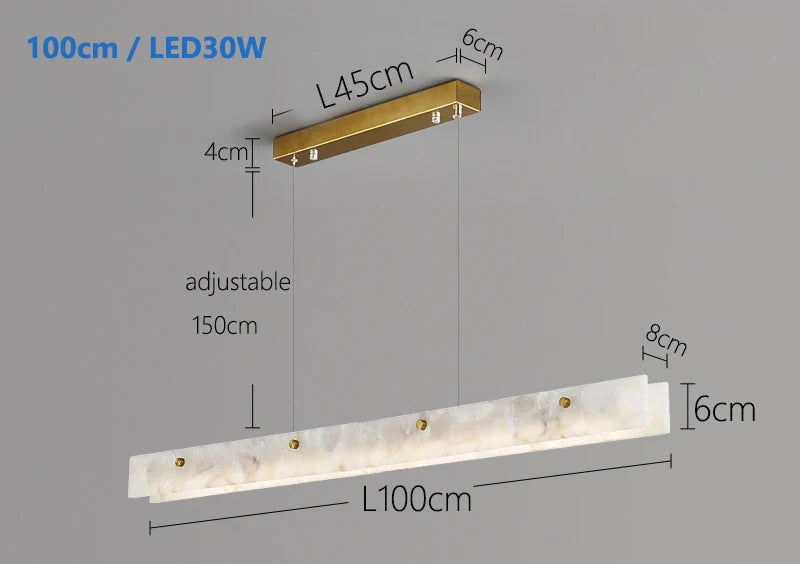 Gold 100 cm Linear LED Pendant Light Tricolor