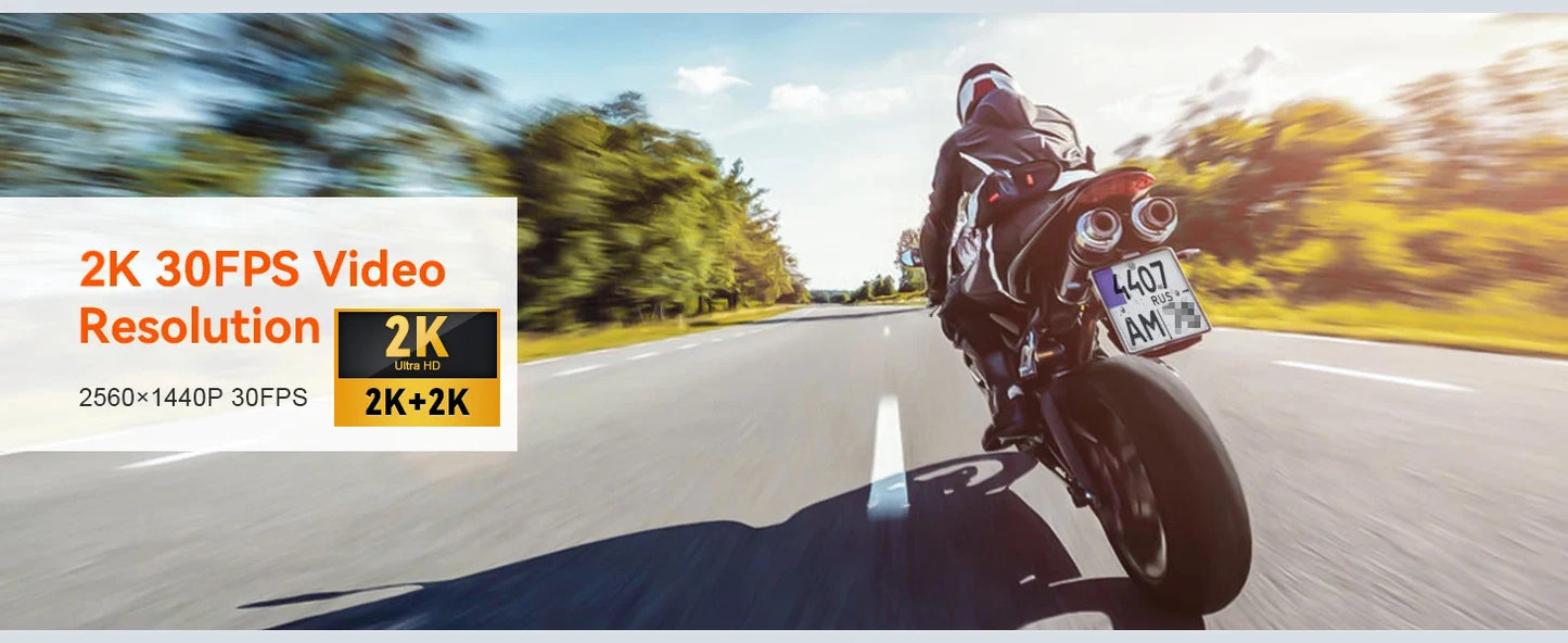 Waterproof Motorbike DVR Camera Dual Lens GPS Ready