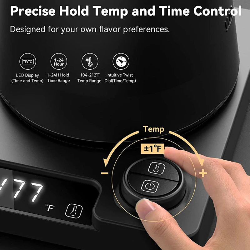 1L Electric Gooseneck Kettle with Temperature Control 1200W