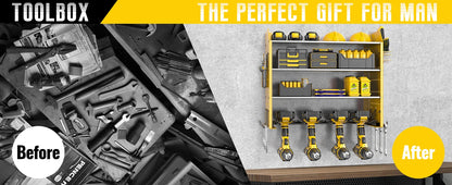 Power Tool Battery Holder Wall Rack Storage System