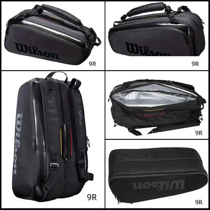 Wilson Super Tour Pro 9-Racket Racquet Backpack Black