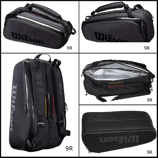 Wilson Super Tour Pro 9-Racket Racquet Backpack Black