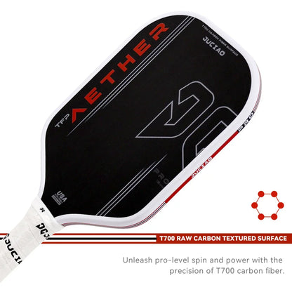 Red 16mm Carbon Pickleball Paddle for Powerful Spin Shots