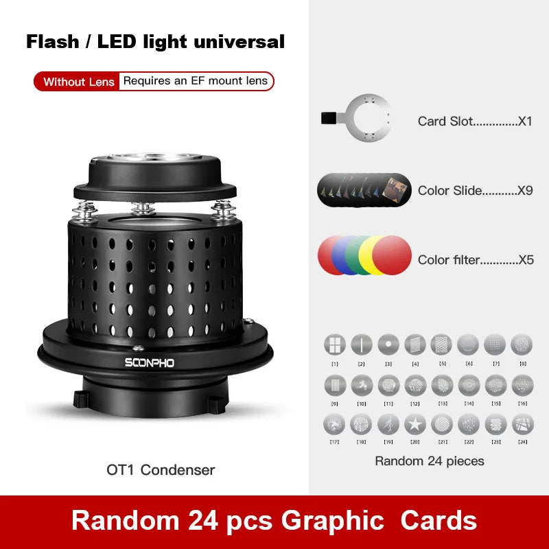 Studio Photography Gobo Cards 24pcs Projection Light Kit