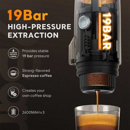 Compact Espresso Maker for Camping and Travel Use
