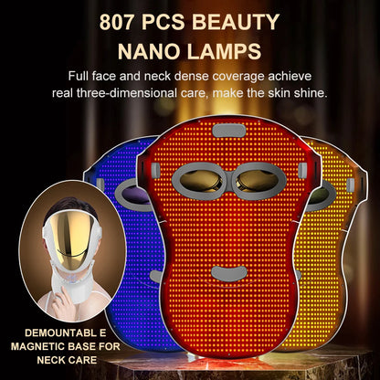 3-Colour NIR LED Face and Neck Mask for Anti-Aging