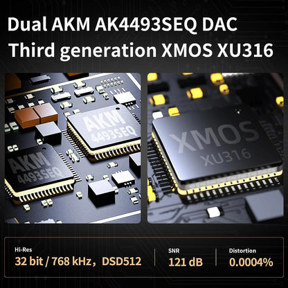 HIFI Music Player DAC USB Dual AK4493SEQ H5 Titanium