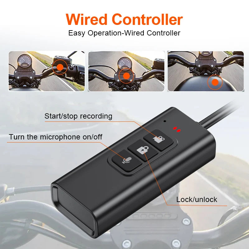 Motorcycle 2K DVR Camera with GPS 64GB