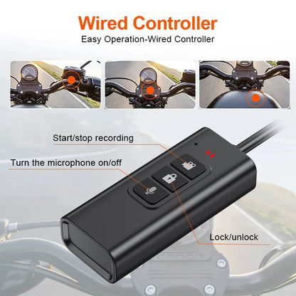 Motorcycle 2K DVR Camera with GPS 64GB