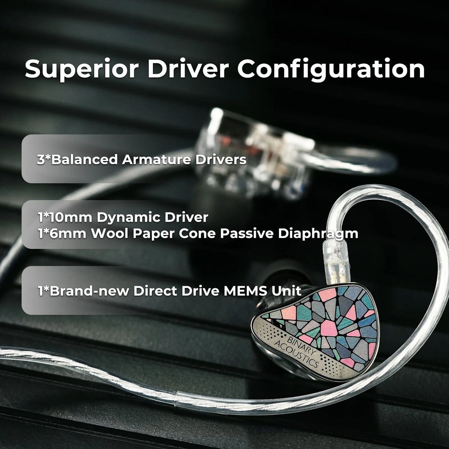 6 Driver Tribrid IEM 4.4mm HiFi Audiophile Earphones