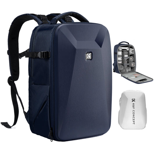 Dark Blue 22L Travel Photography Bag with Rain Cover