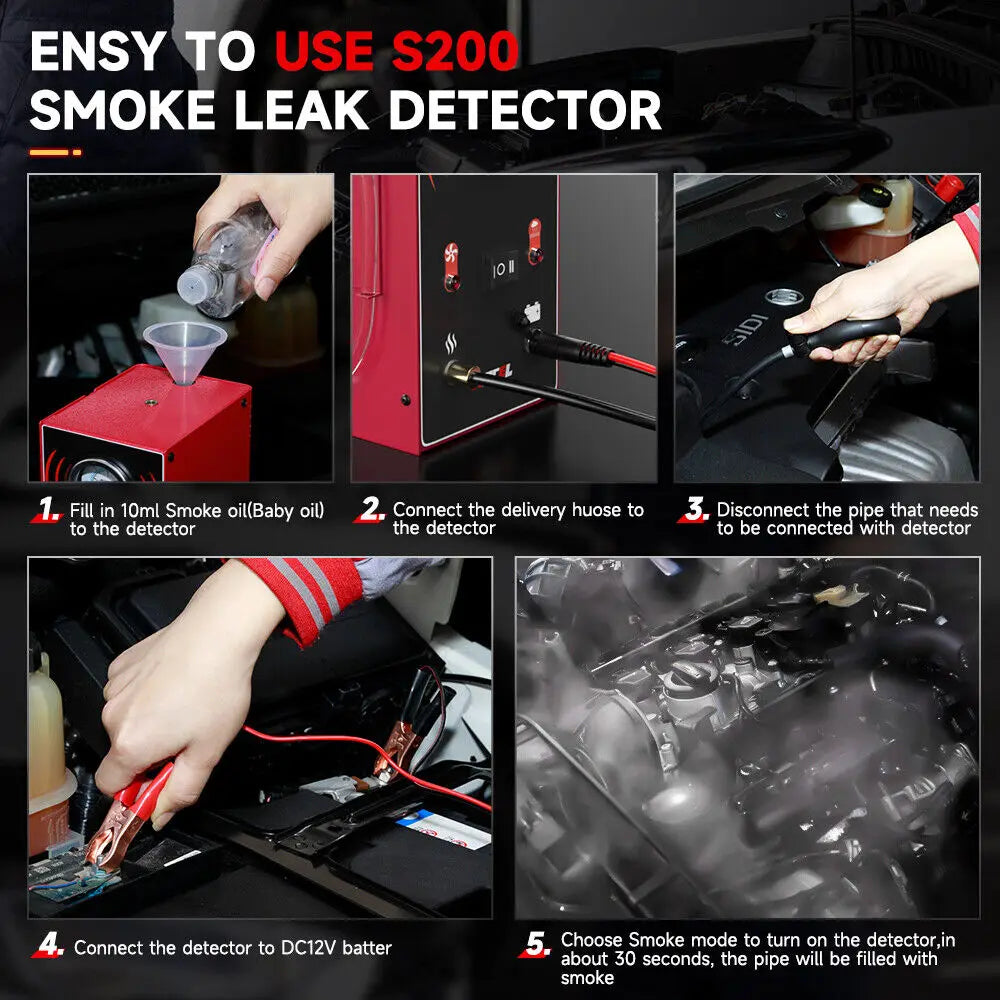 Car Fuel and Vacuum System Smoke Leak Locator Tester
