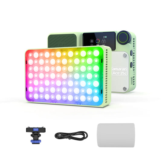 Green Compact Full Color LED Video Light 2300K–10000K