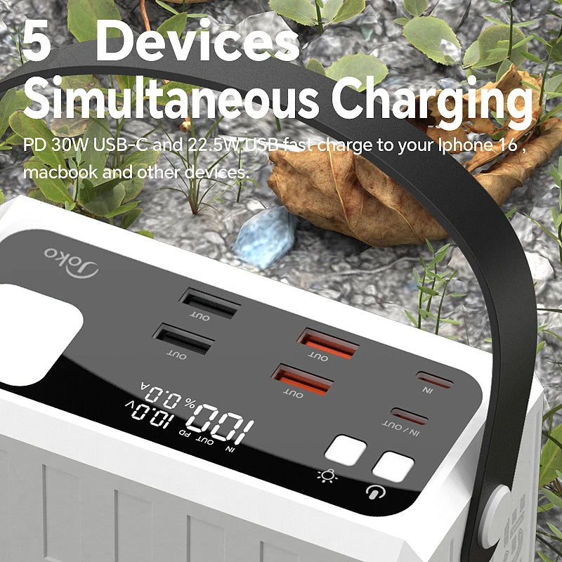 White 120000mAh Portable Power Bank 30W Fast Charge