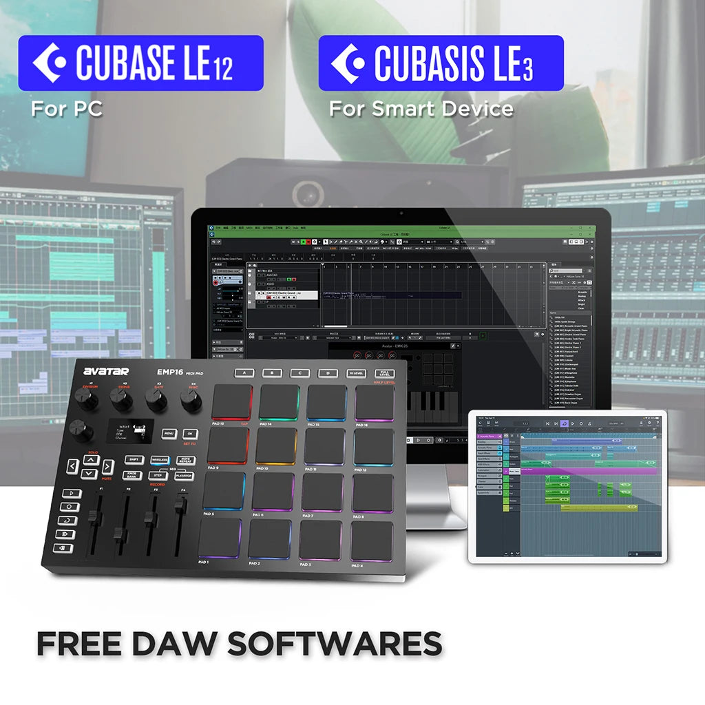 Portable Beat Maker with Velocity-Sensitive Pads