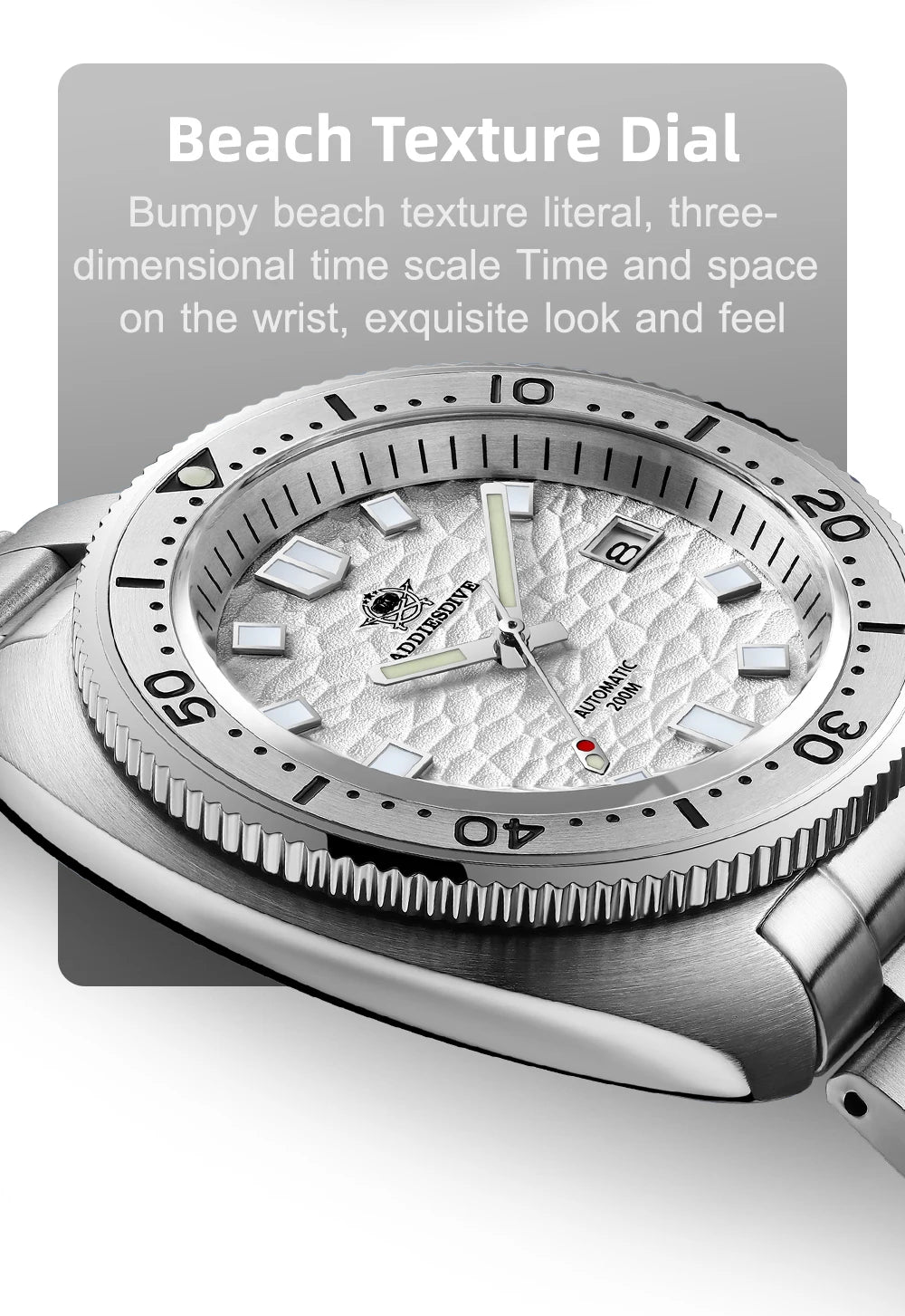 Silver Luxury Automatic Mechanical Watch with Sapphire Crystal
