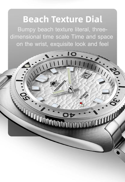 Silver Luxury Automatic Mechanical Watch with Sapphire Crystal