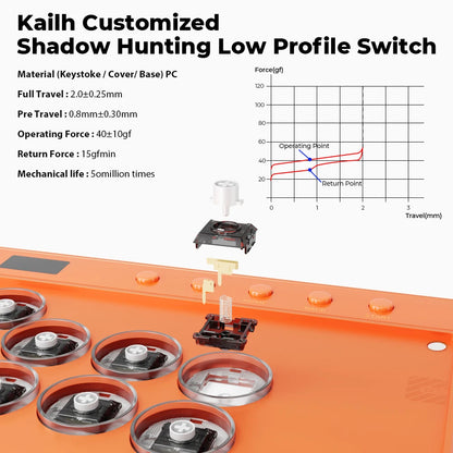 Orange Magnetic Leverless Arcade Controller for PC PS4 PS5