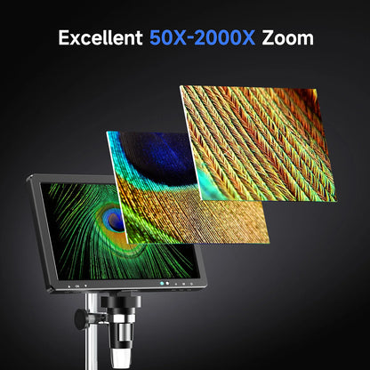 10.1in HDMI Digital Microscope 2000X 20MP Electronics Repair