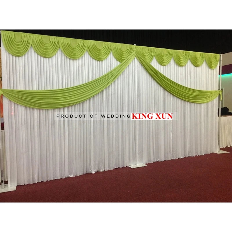 White Ivory Draped Backdrop Curtain 10x20ft Event