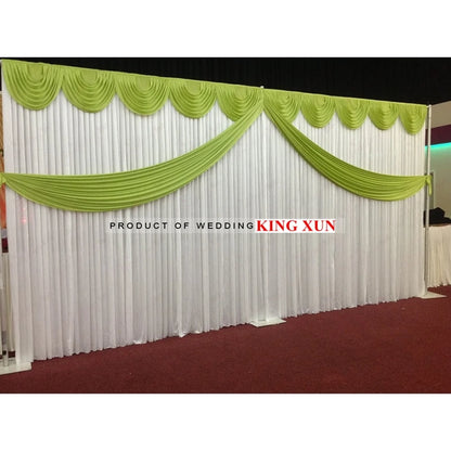 White Ivory Draped Backdrop Curtain 10x20ft Event