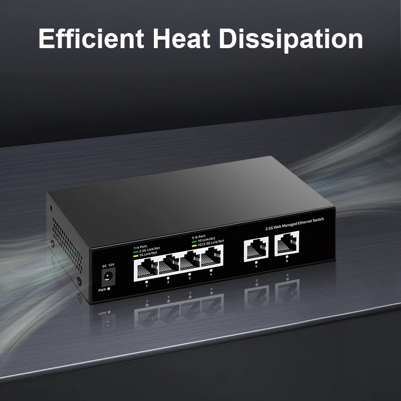 Web Managed 2.5G Ethernet Switch 4 Port with 10G Uplink