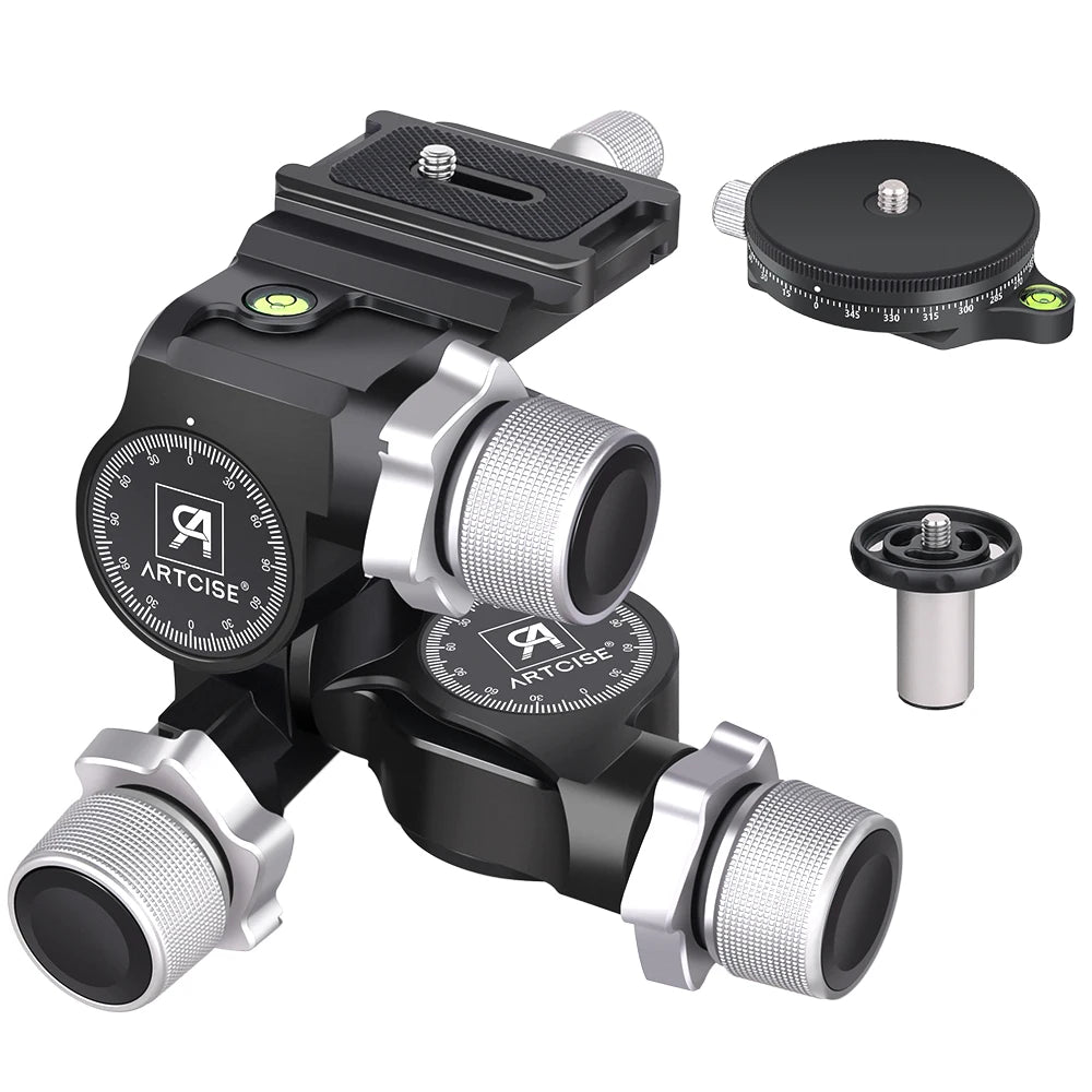 Professional 3-Way Tripod Head Kit for DSLR Cameras