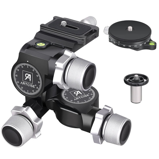 Professional 3-Way Tripod Head Kit for DSLR Cameras