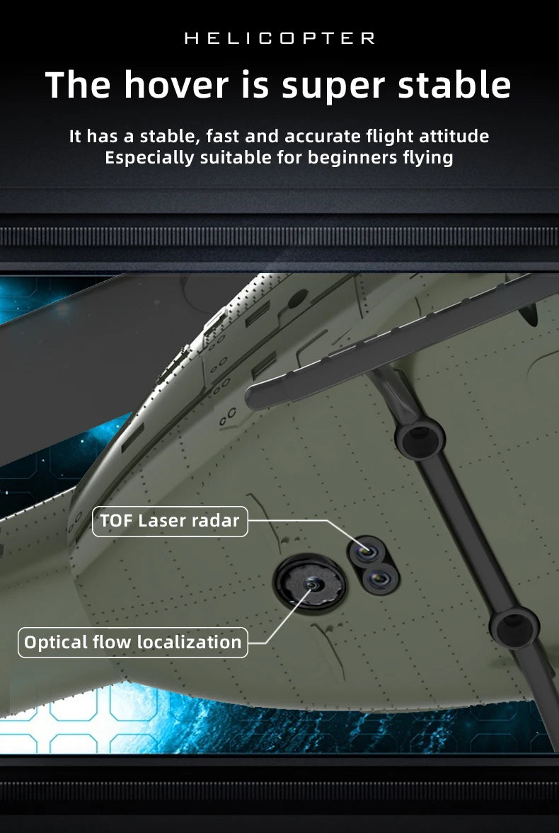 Yellow Brushless RC Helicopter with 6-Axis Gyro and Optical Flow