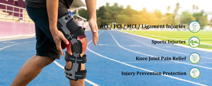 Large size Black Right Hinged Knee Brace