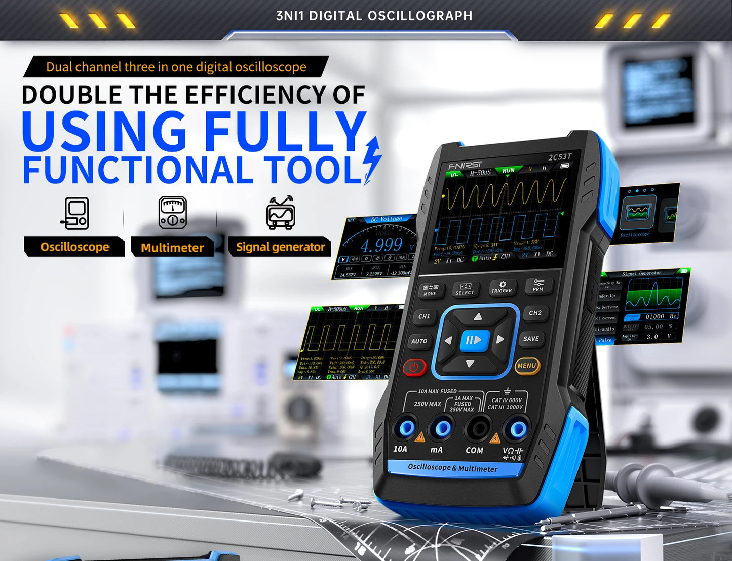 High Precision 50MHz Bandwidth Oscilloscope Standard Model