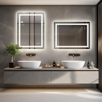 LED Bathroom Mirror with Bluetooth Speaker & Anti-Fog