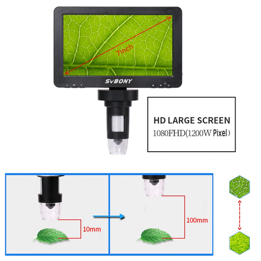7 Inch Digital Microscope 1080p LCD Screen for Soldering