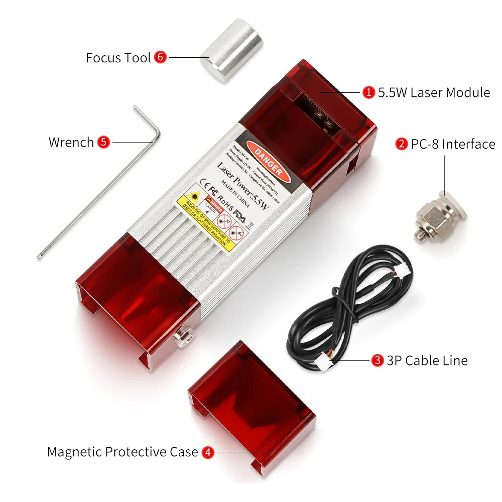 Precision 5.5W Laser Module for Wood and Metal