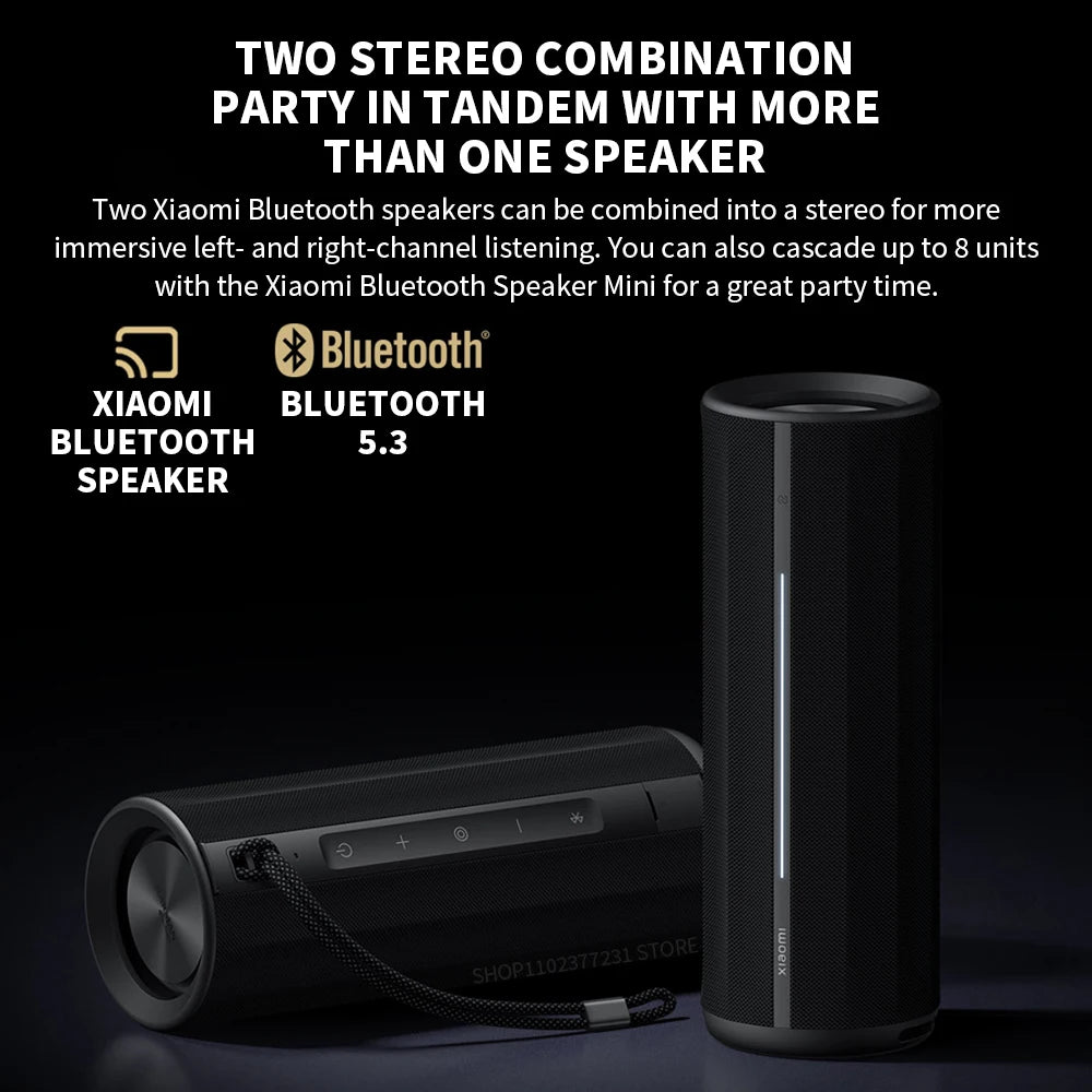 40W Portable Bluetooth Speaker with Rich Bass Black