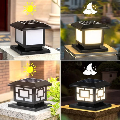 20cm Waterproof Solar LED Post Lights 2 Pack