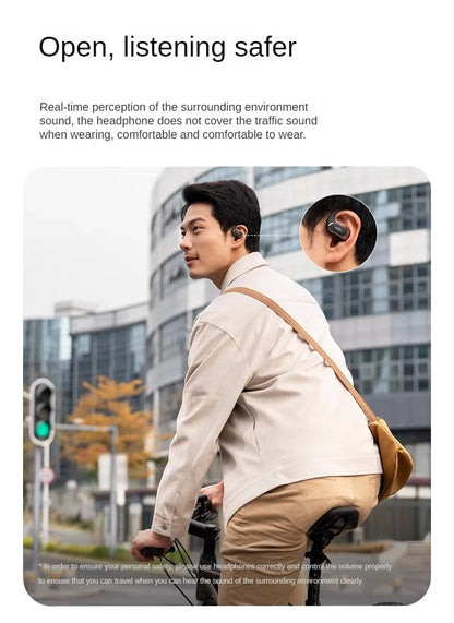 Wireless Blue Open-Ear Headphones for Running & Gym