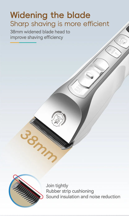 Rechargeable 6.4mm Pet Grooming Clippers with Adjustable Blades