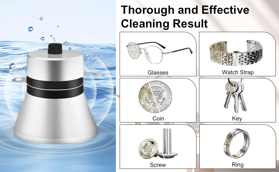 900mL Ultrasonic Cleaner 40kHz for Jewellery and Glasses