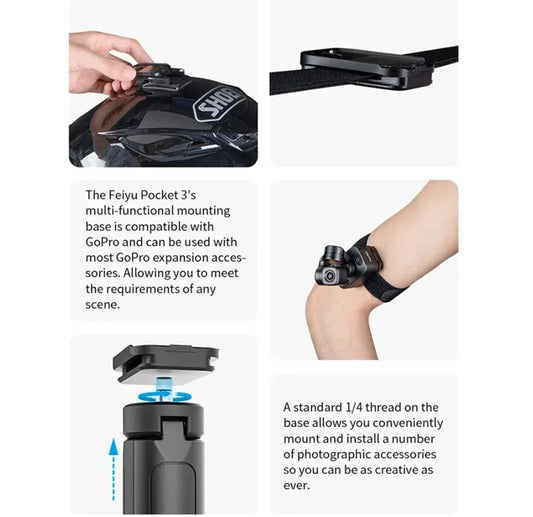 Feiyu Pocket 3 4K 60fps Cordless Camera Combo Kit with AI Tracking