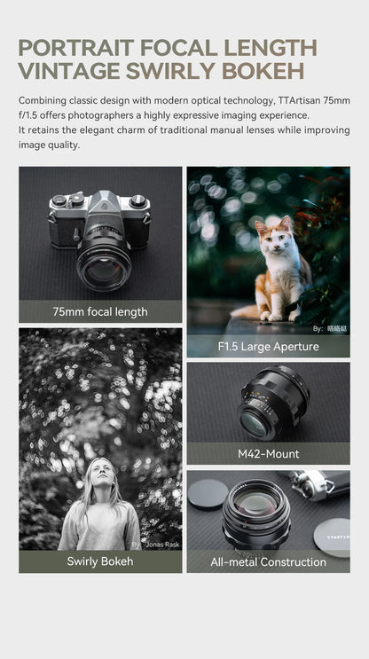 75mm F1.5 Fast Aperture Lens EOSM Kit