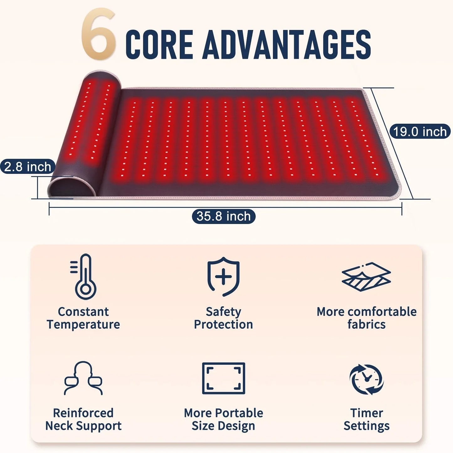 Portable Infrared Heat Massage Mat with 3D Neck Support: