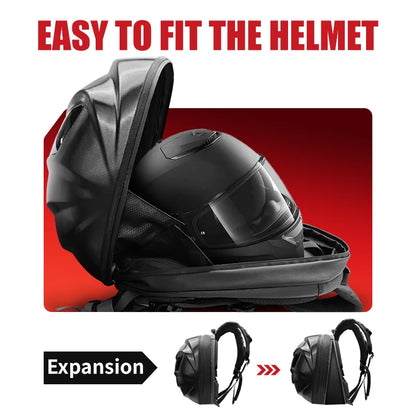 LED Hard Shell Travel Backpack with Helmet Storage