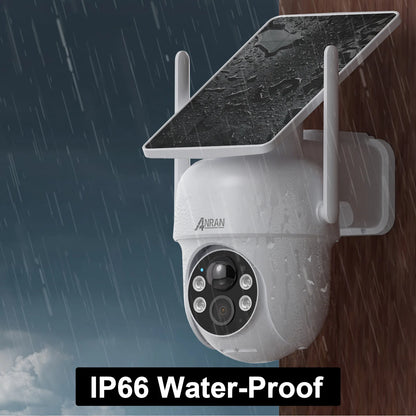 2K 3MP Wireless Solar Security Camera with PIR Detection