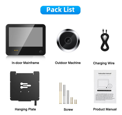 1080P Digital Peephole with PIR Motion Detection