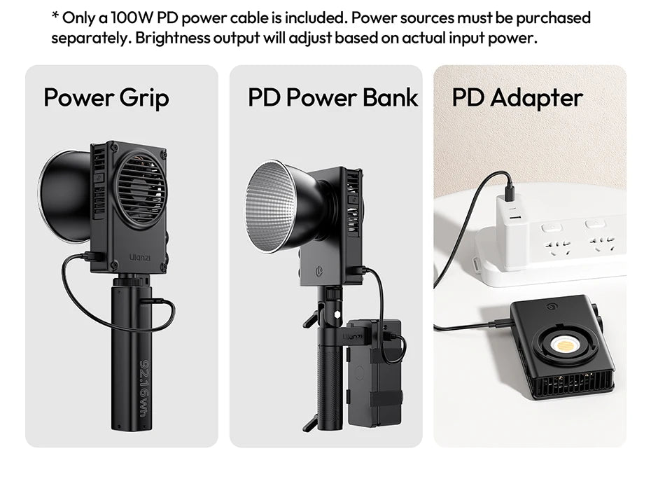 100W COB Video Light 14500 Lux with Cooling Fan