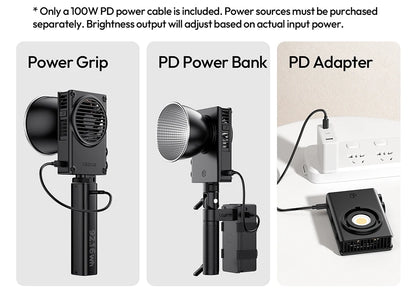 100W COB Video Light 14500 Lux with Cooling Fan